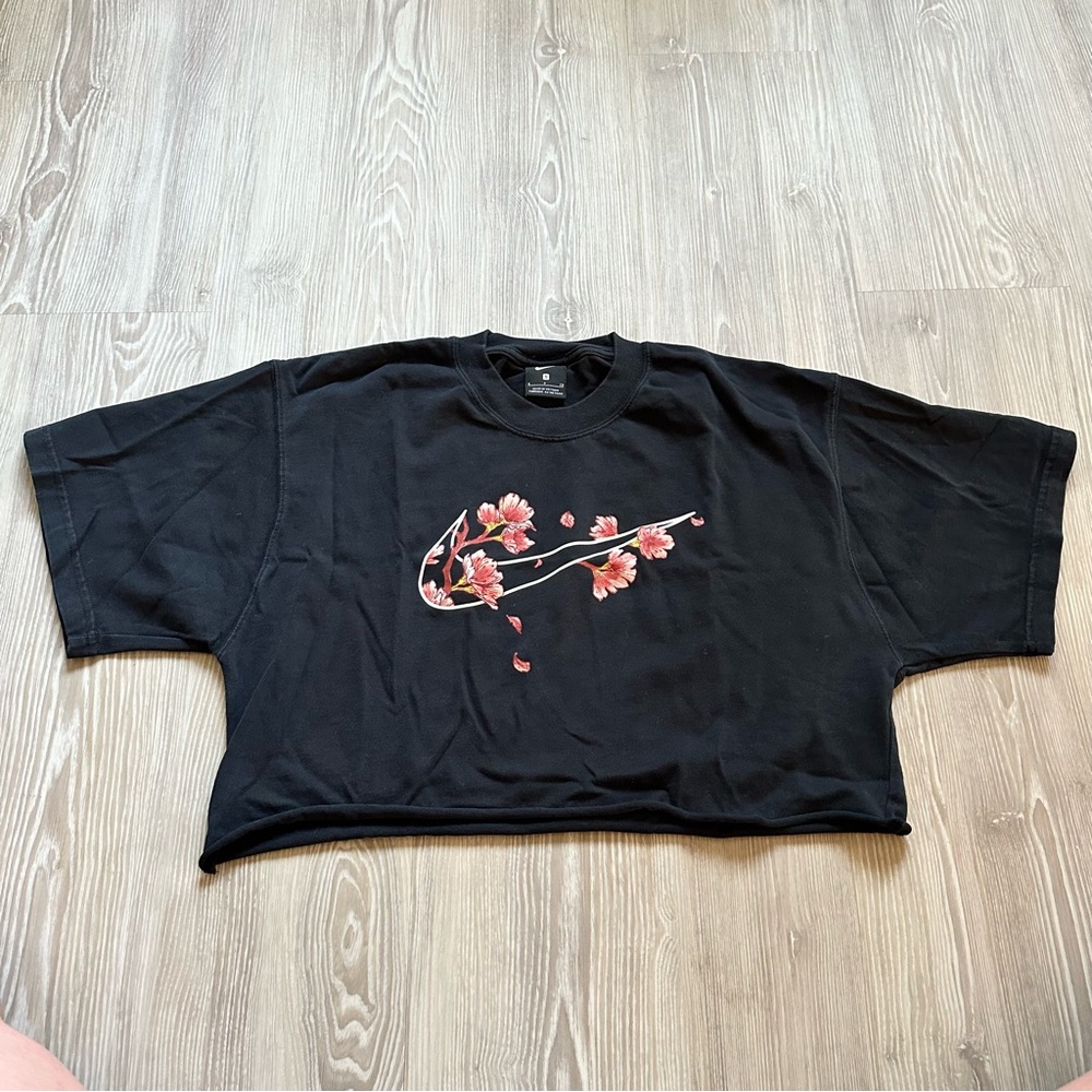 nike cherry blossom crop tee